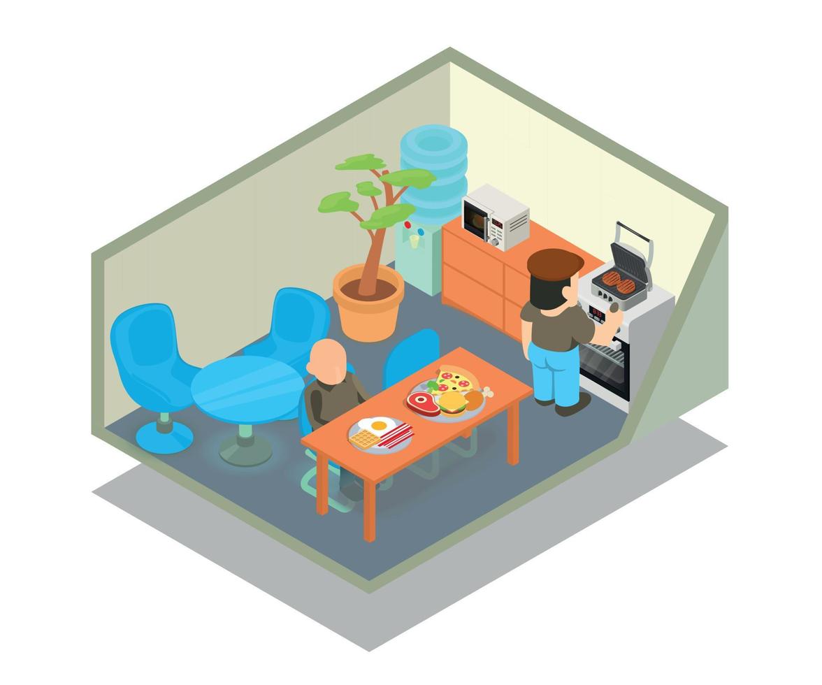 Canteen concept banner, isometric style vector