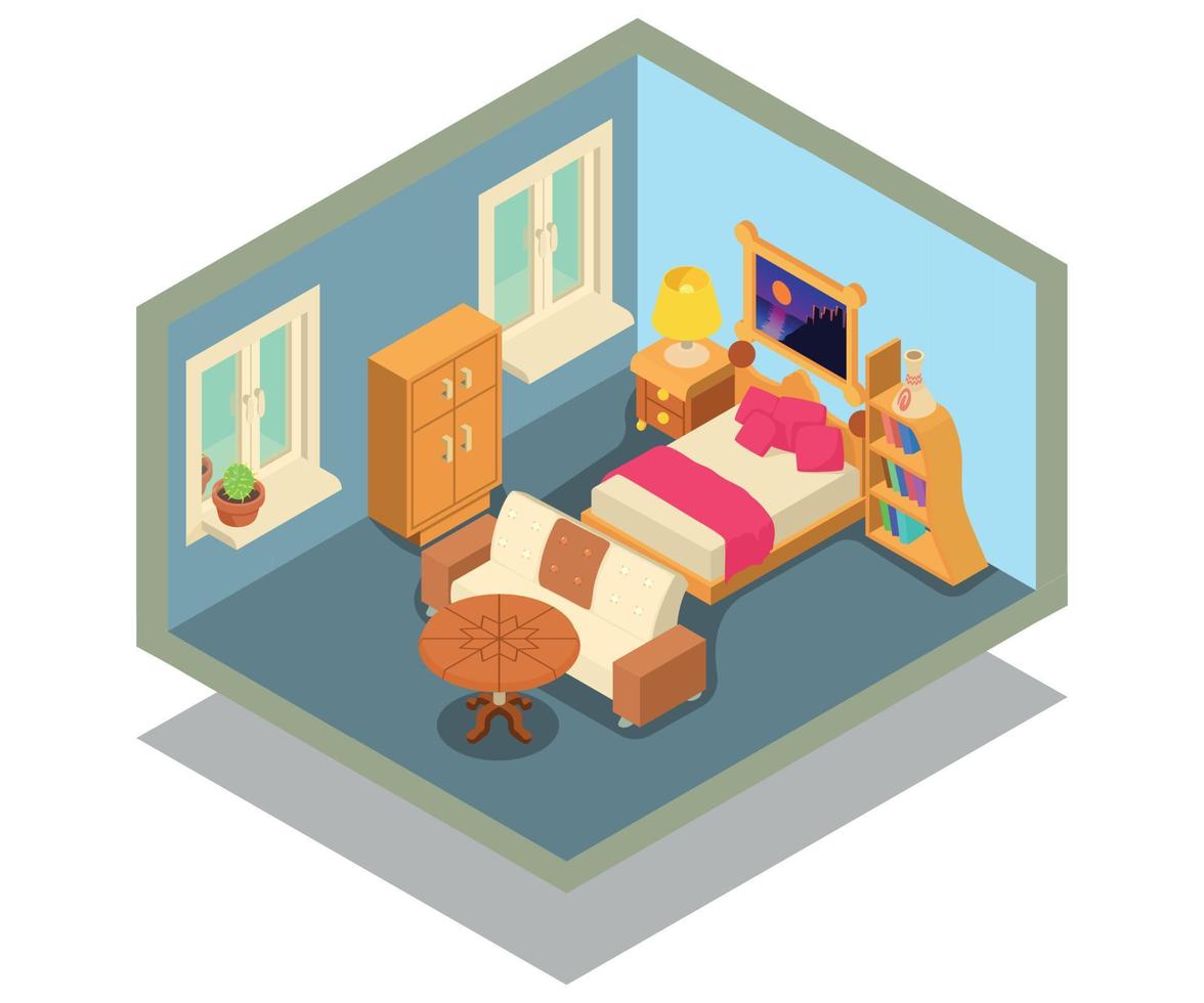 Lodging concept banner, isometric style vector