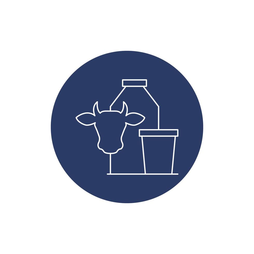 Cow milk bottle dairy icon vector