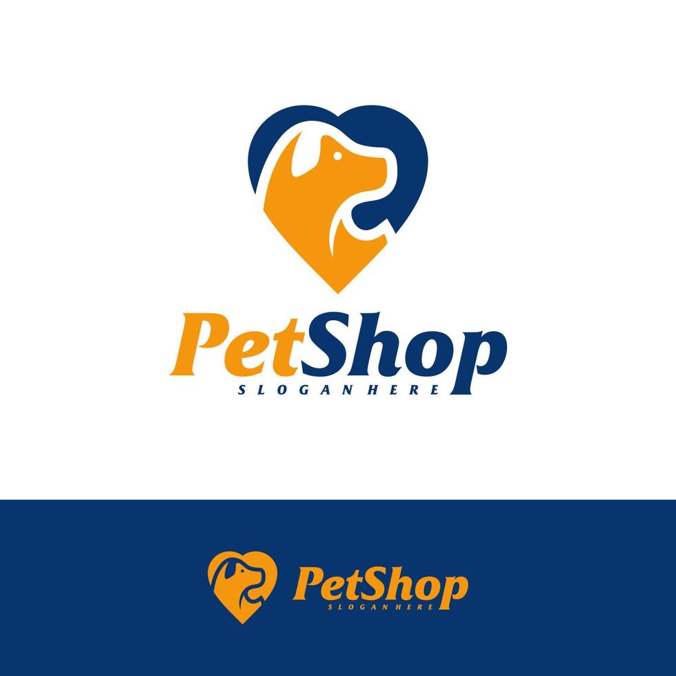 Love Pet Logo Design Template. Pet logo concept vector. Emblem, Creative Symbol, Icon vector