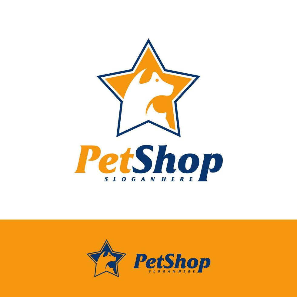 Star Pet Logo Design Template. Pet logo concept vector. Emblem, Creative Symbol, Icon vector