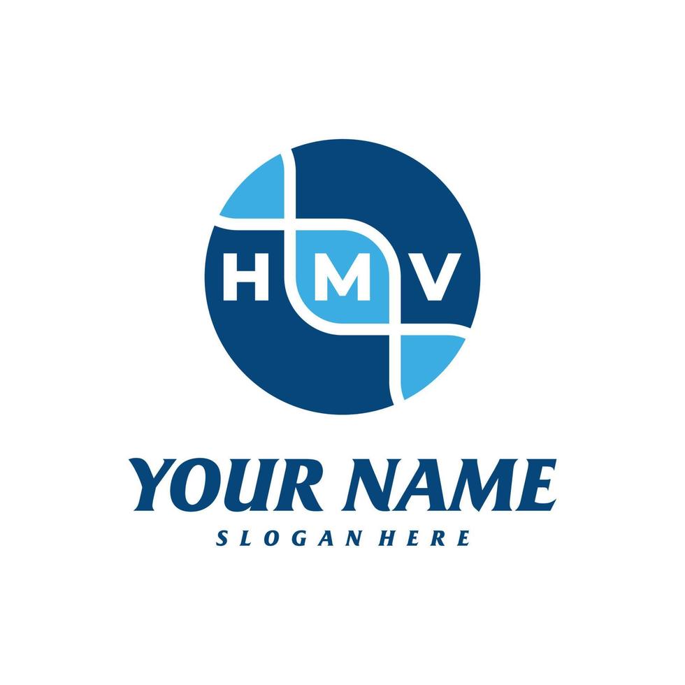 letra hmv con plantilla de diseño de logotipo de adn. vector de concepto de logotipo hmv inicial. emblema, símbolo creativo, icono