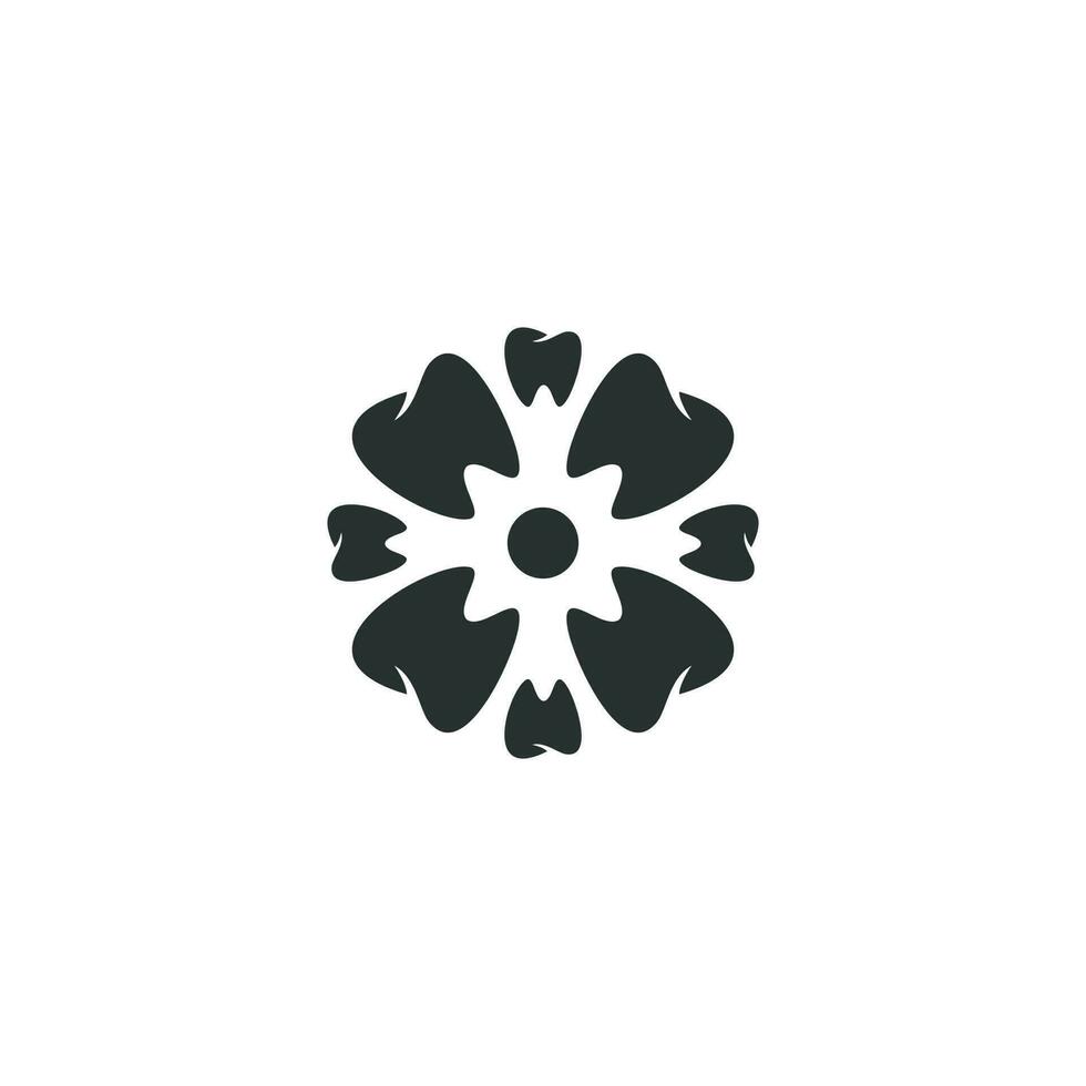 Dental flower, Dental care, Dental clinic logo design. vector