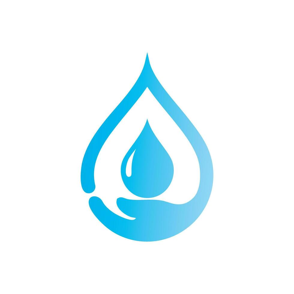 plantilla de diseño de logotipo de gota de agua de mano vector