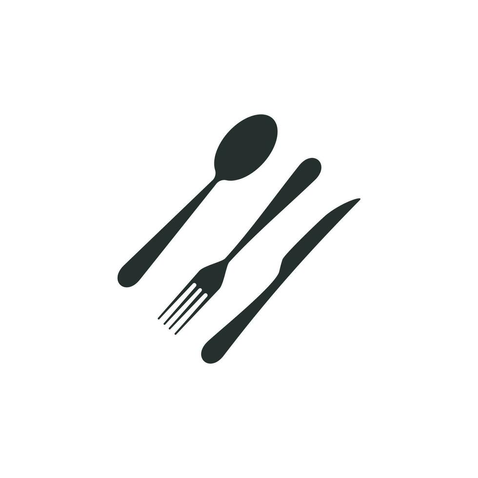 vector illustration of spoon, fork and knife