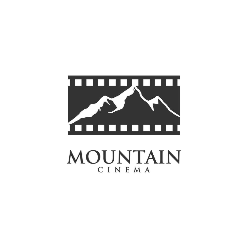 Cinema Mountain Logo Design Vector Template