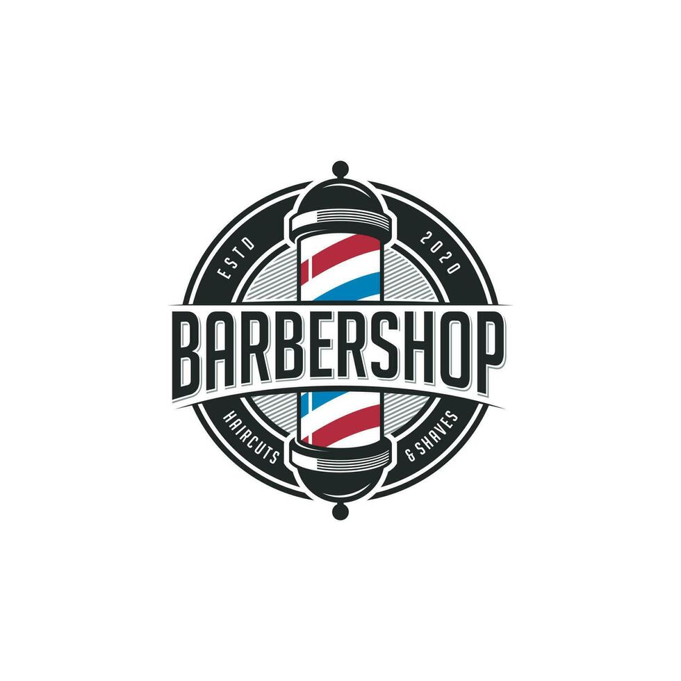 diseño de logotipo de barbería. plantilla de logotipo de barbería vintage vector