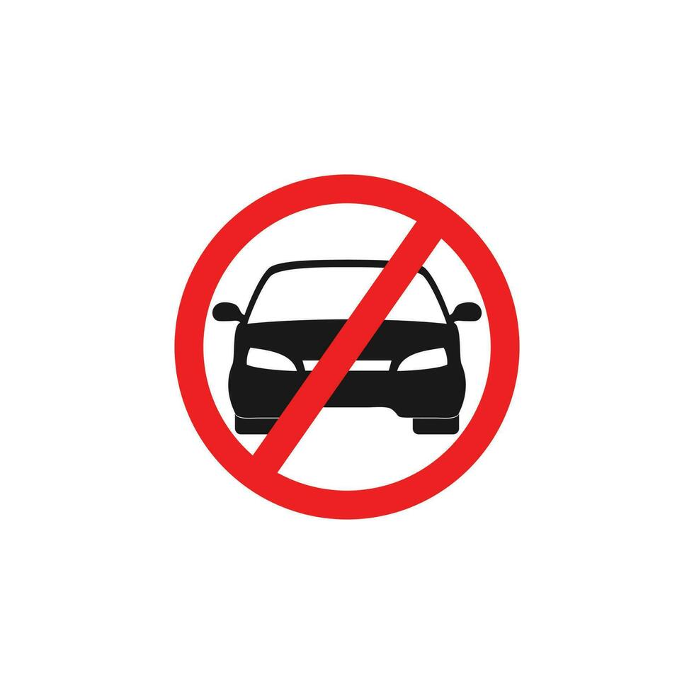 sin coche o sin señal de tráfico de estacionamiento, señal de prohibición, ilustración vectorial vector