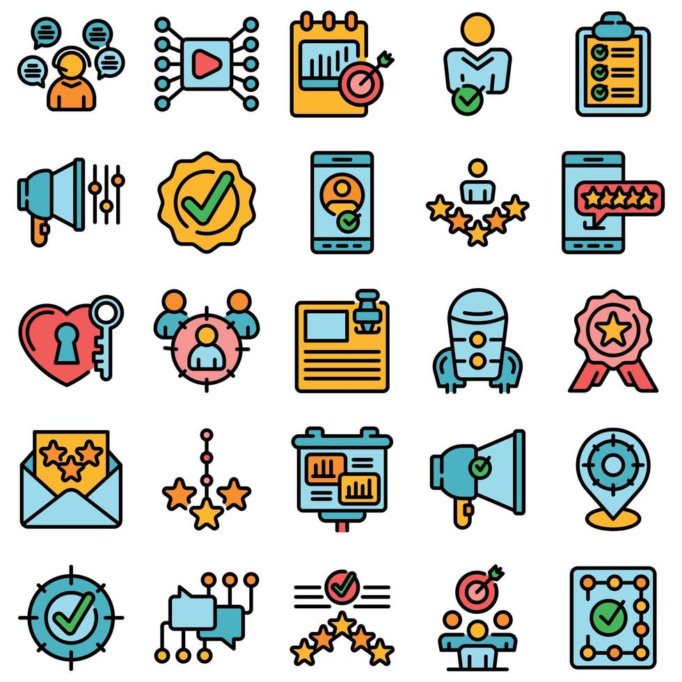 Credibility icons set vector flat