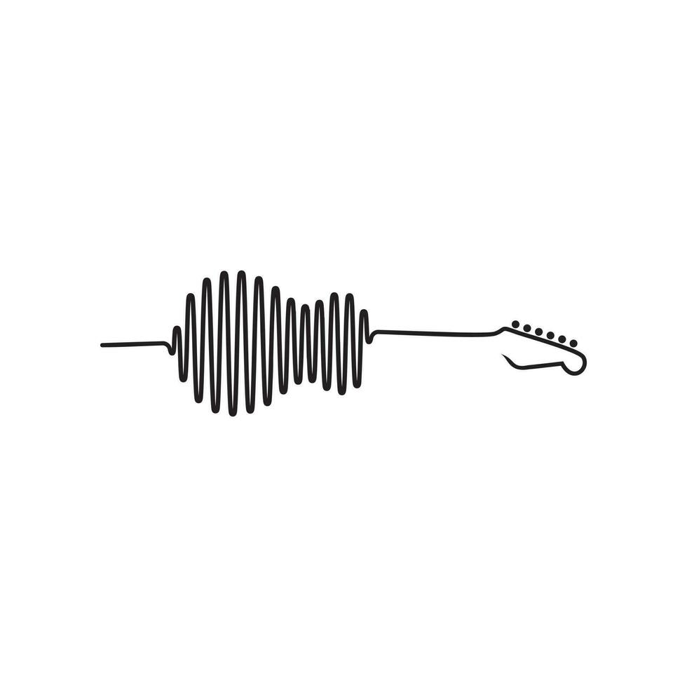Sound wave in the form of guitar. vector
