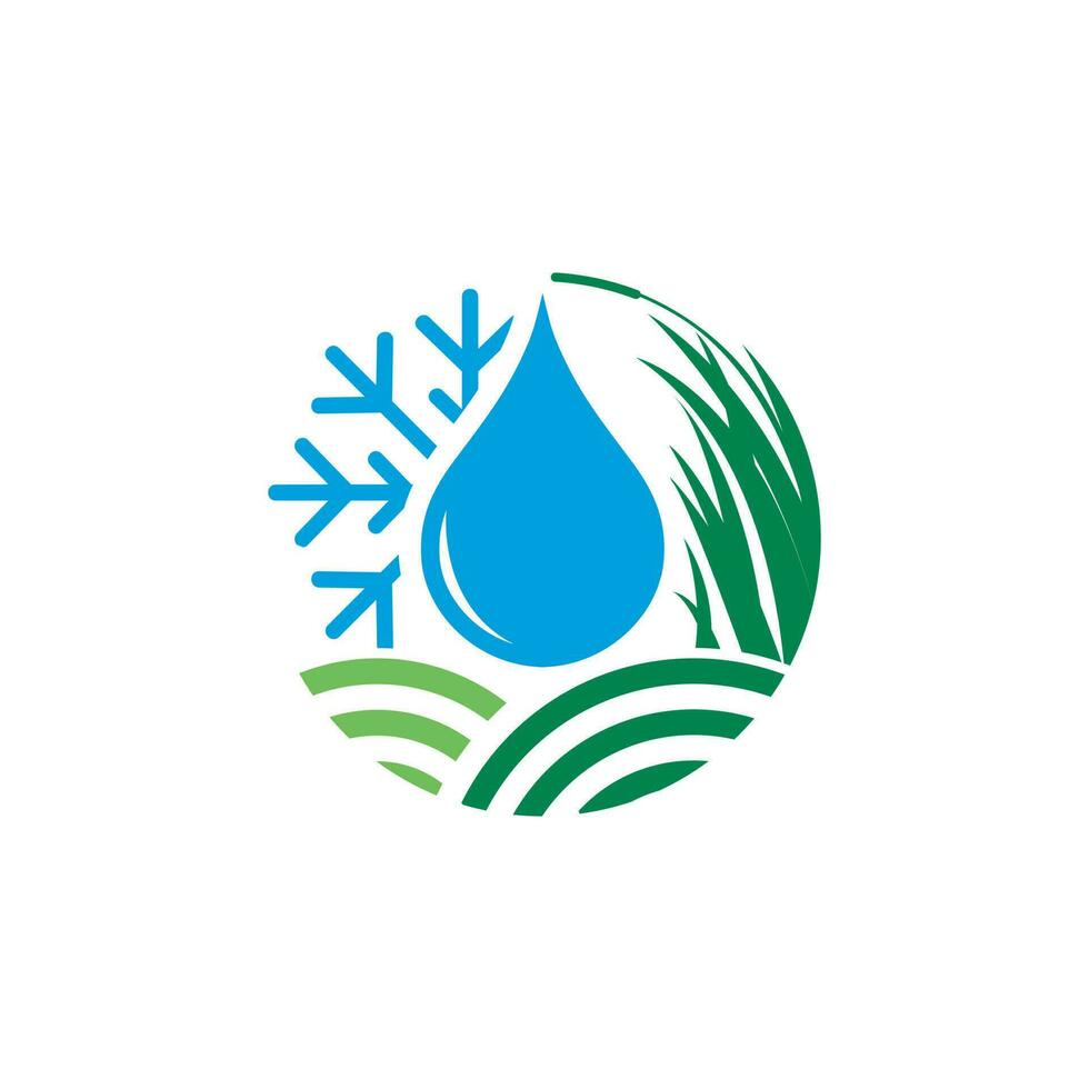 diseño de logotipo requerido para paisajismo y corte de césped, vivero de agua, negocio de arado de nieve vector