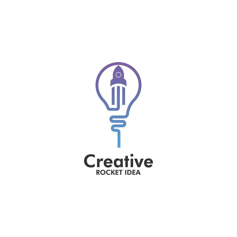 Creative rocket Idea logo Design Template. vector