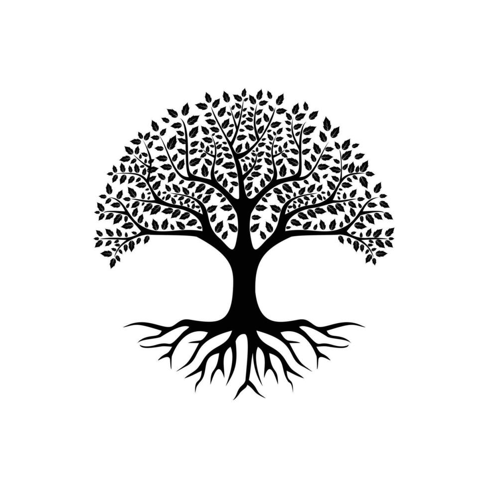 vector black tree of live icon on white background