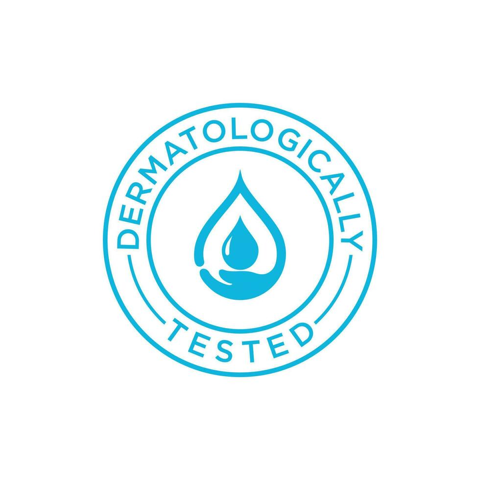 Dermatologically Tested water drop icon vector