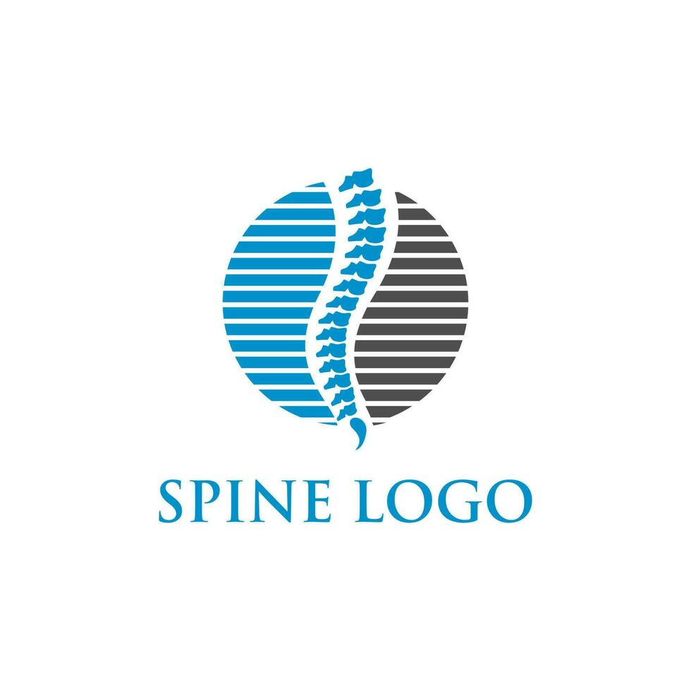 medical chiropractic, spine solutions logo and icon design template vector