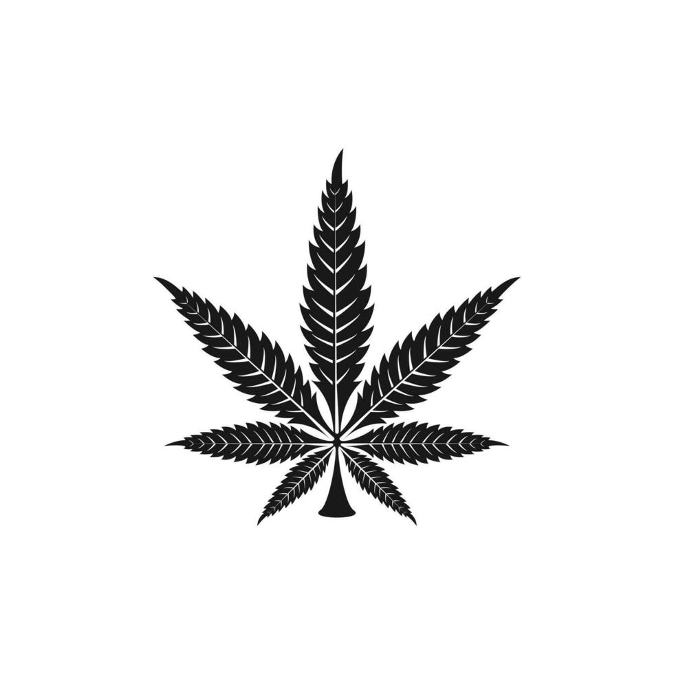Cannabis Marijuana Leaf Vector Icon. Logo Illustration