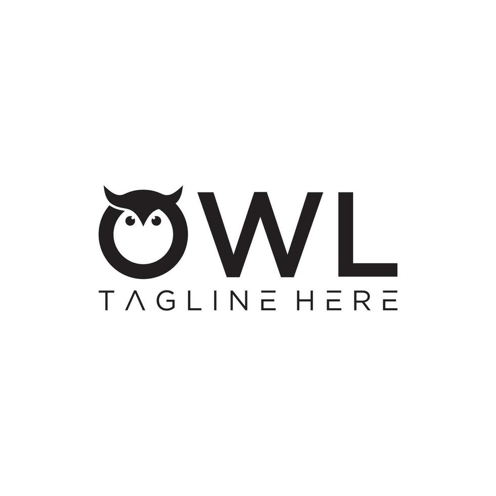 Simple and creative owl logo design vector, combination of letter O and owl. vector