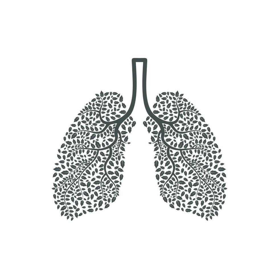 pulmón sano, cuidado de los pulmones, pulmones humanos, vector de diseño de plantilla de logotipo de pulmones naturales