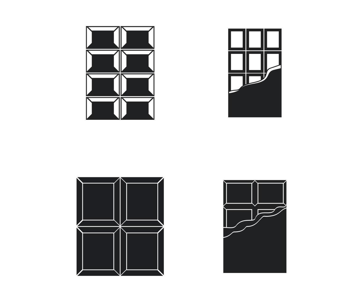 conjunto de iconos de chocolate, estilo simple vector