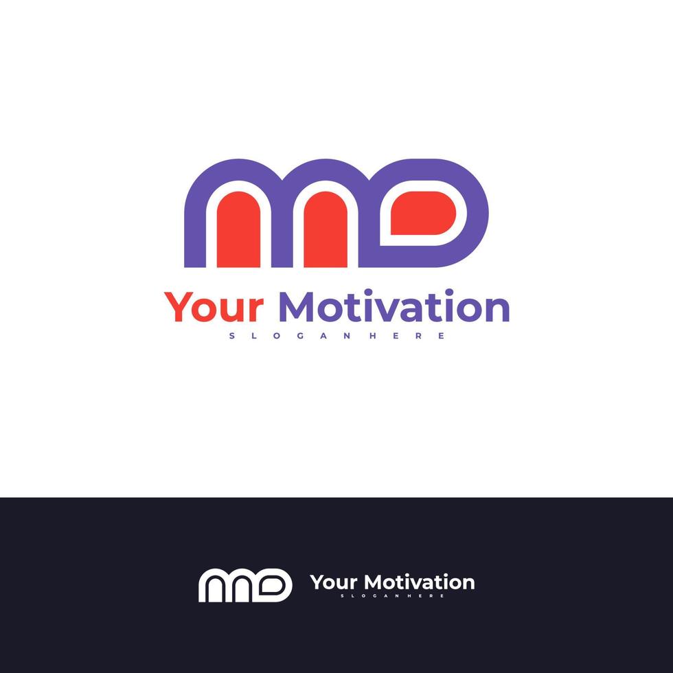 Letter M D logo design vector template, Initial MD logo concepts illustration.