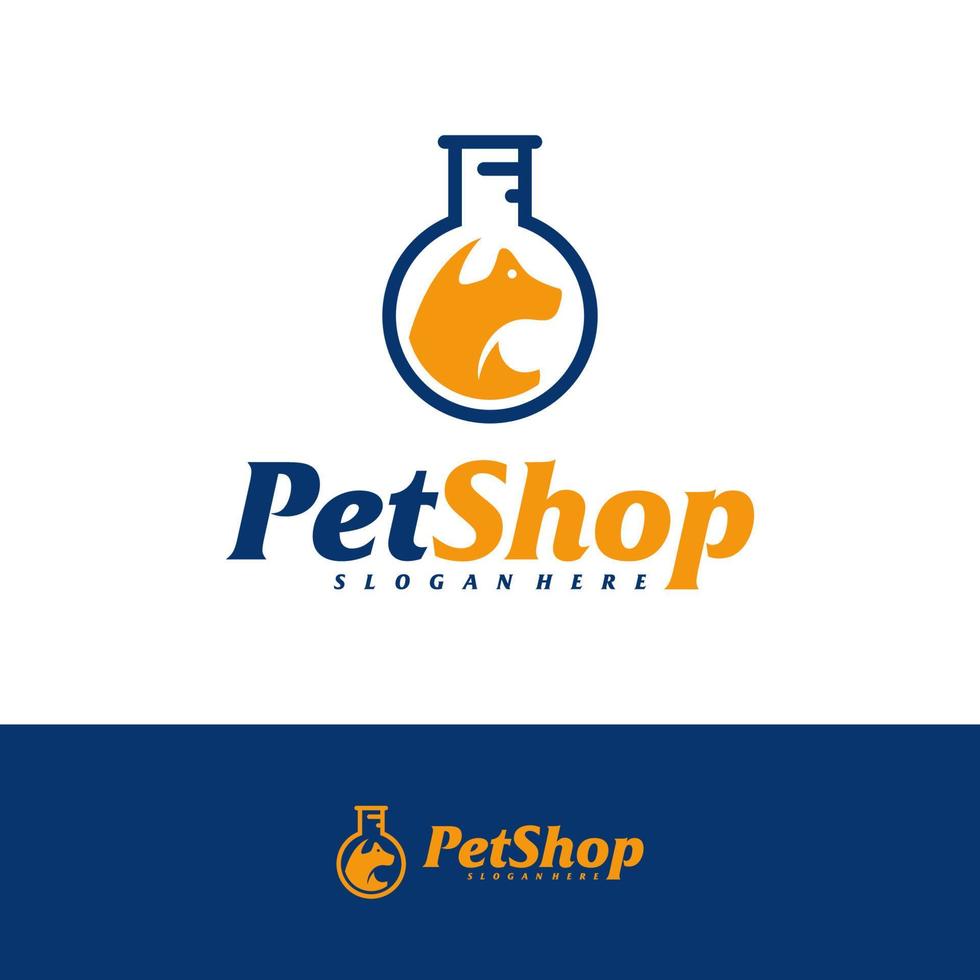 Pet Lab Logo Design Template. Pet logo concept vector. Emblem, Creative Symbol, Icon vector