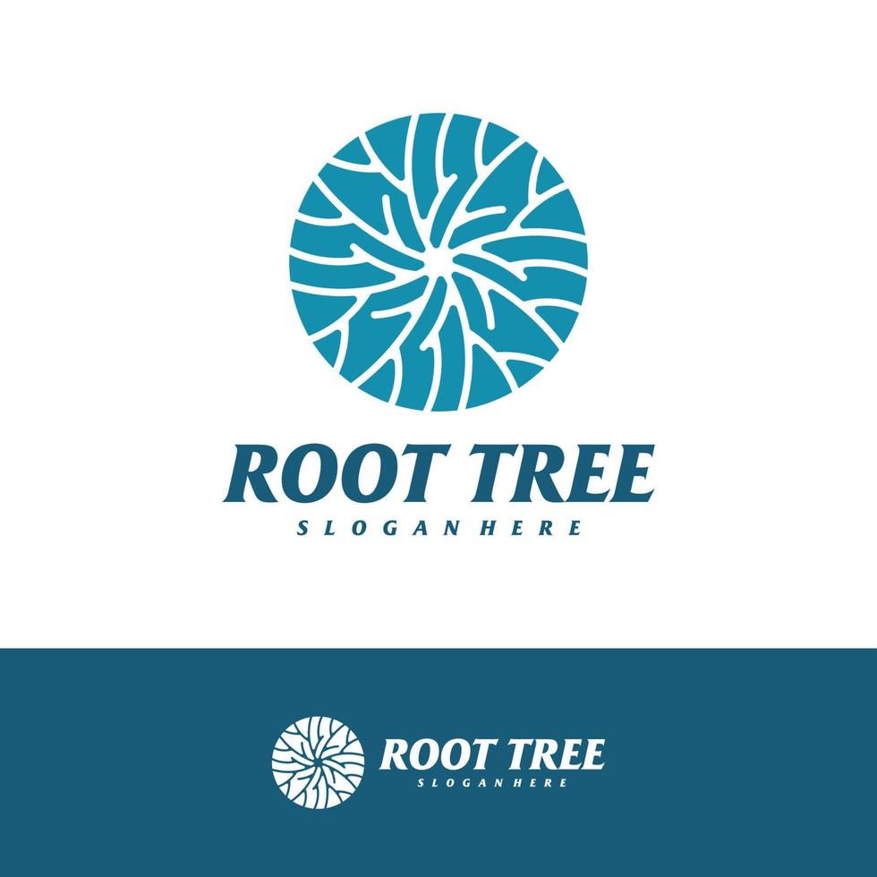 plantilla de vector de diseño de logotipo de raíz de árbol, ilustración de conceptos de logotipo de árbol.