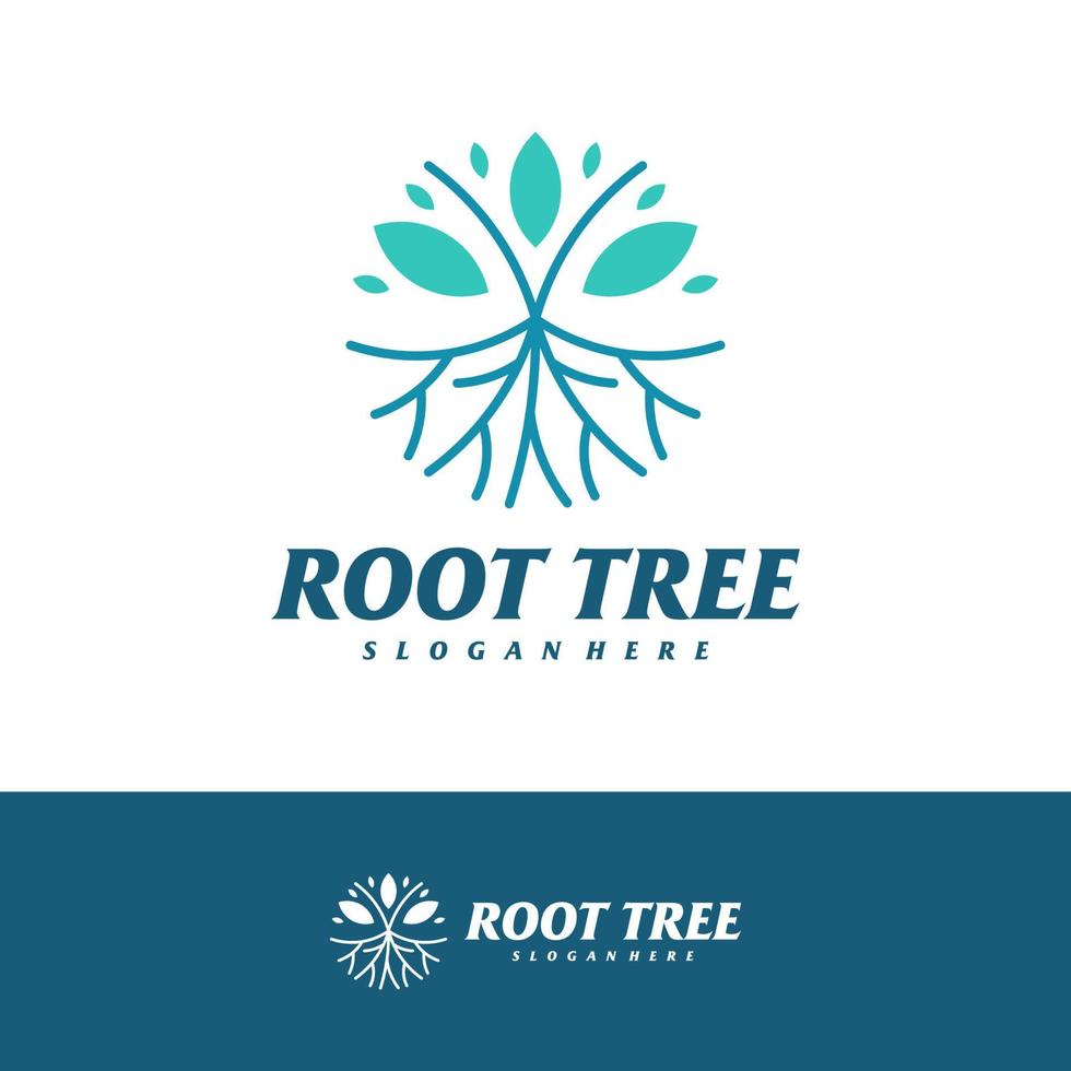 Tree Root logo design vector template, Tree logo concepts illustration.