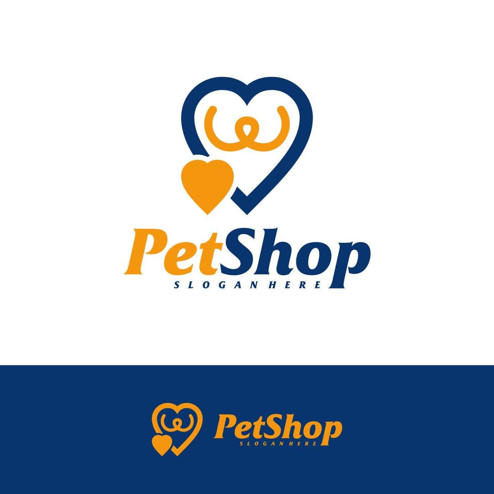 Love Pet Logo Design Template. Pet logo concept vector. Emblem, Creative Symbol, Icon vector