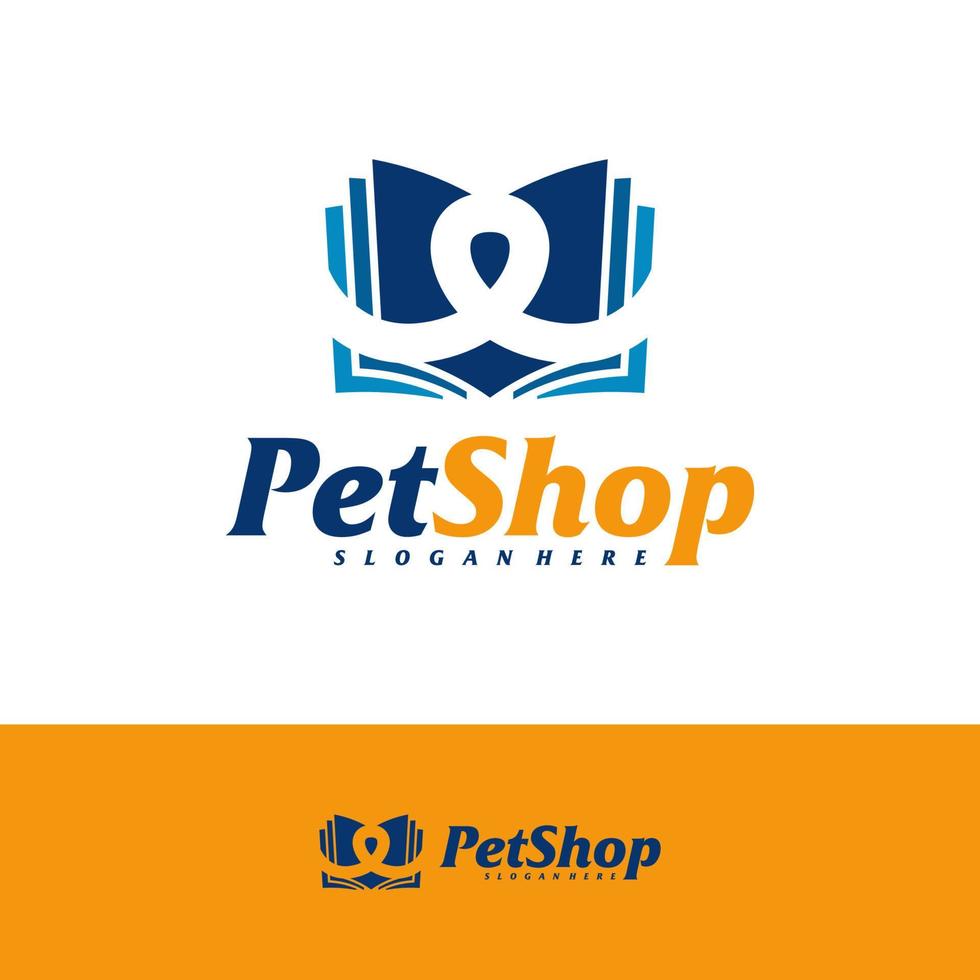 Pet Book Logo Design Template. Pet logo concept vector. Emblem, Creative Symbol, Icon vector