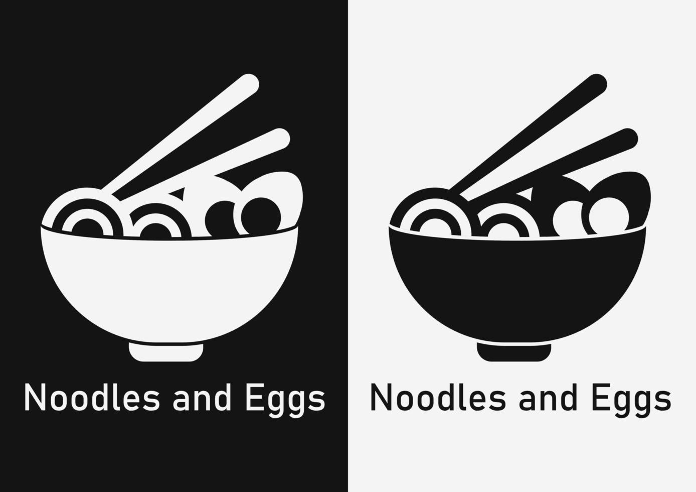 ilustración de fideos y huevos vector