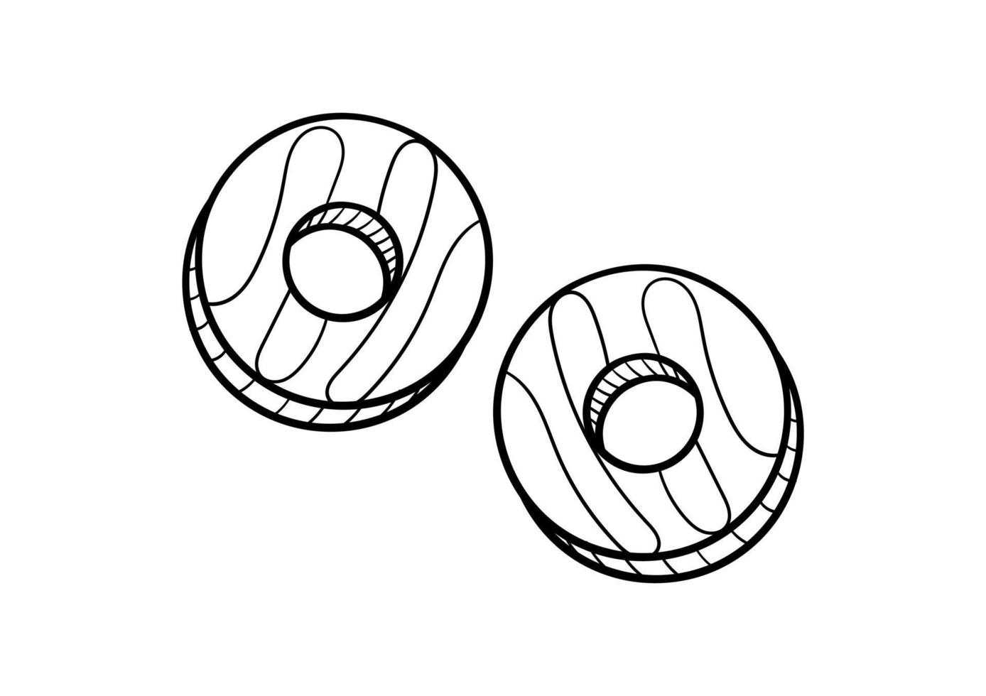 rosquilla 3d dibujada a mano vector