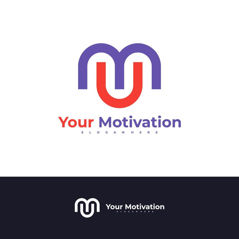 Letter M U logo design vector template, Initial MU logo concepts illustration.