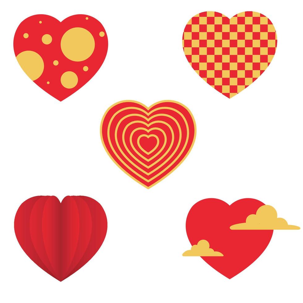 Set of vector hearts pattern