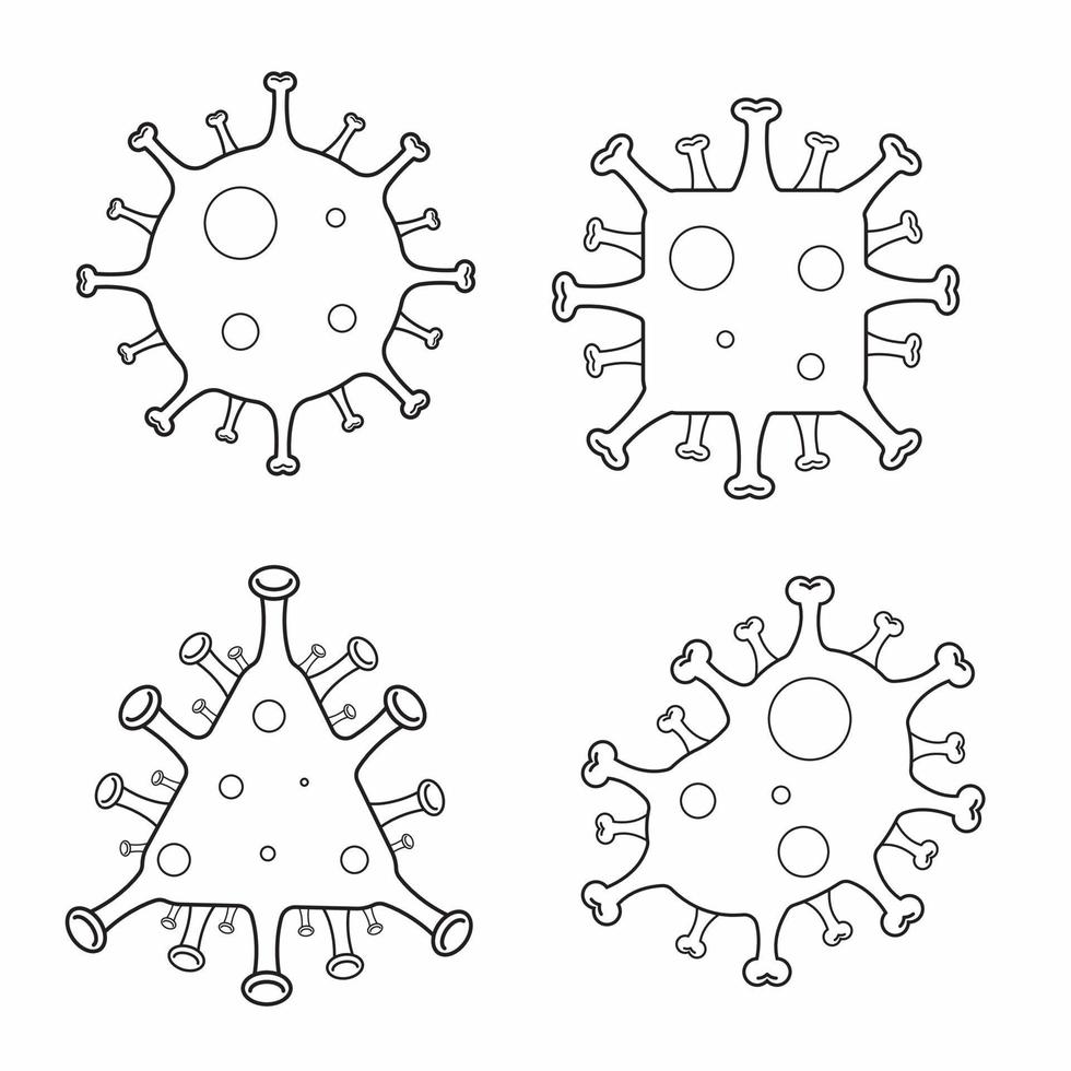 Virus bacteria cell vector icon illustration isolated on white background