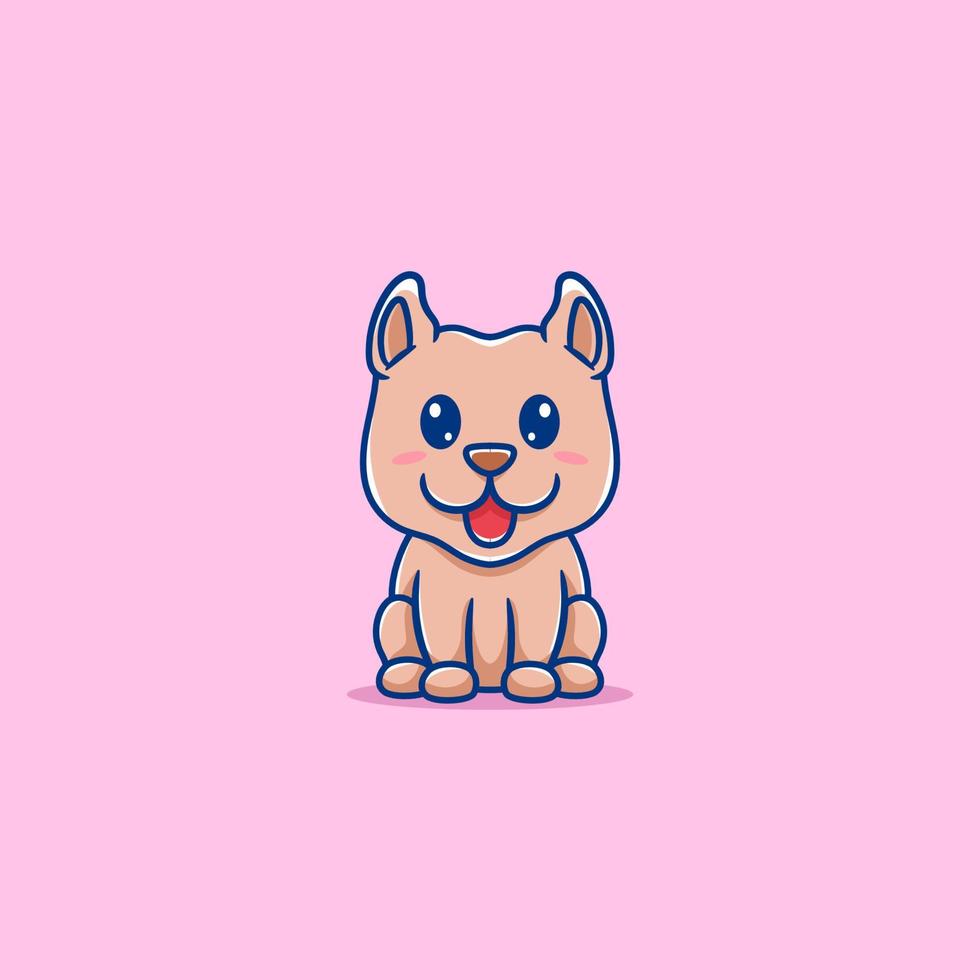 cute puppy sitting cartoon vector
