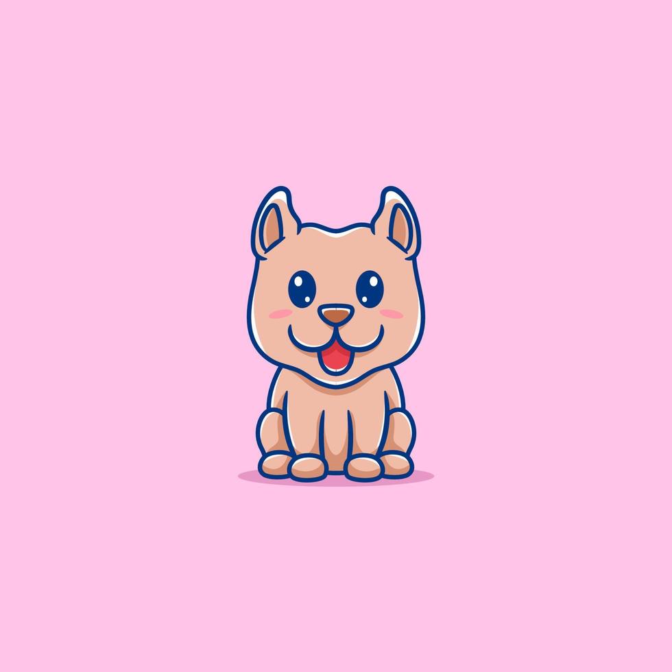 lindo cachorro sentado dibujos animados vector