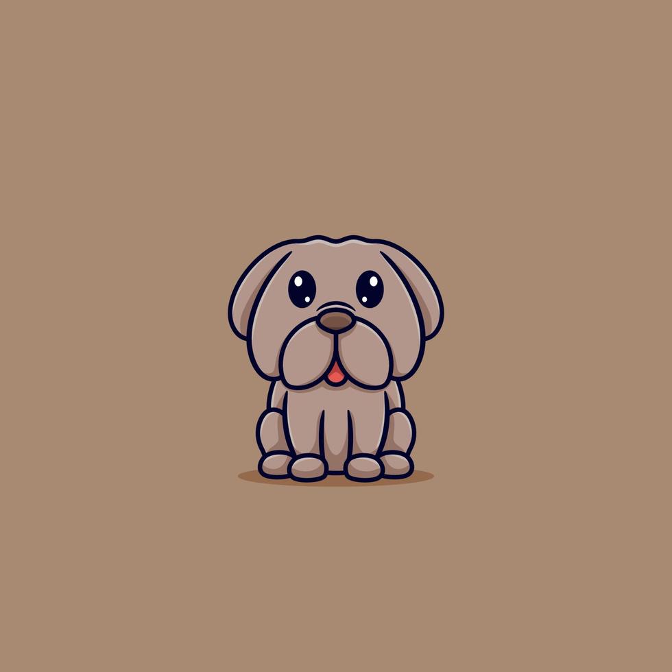 Cute dog sitting cartoon vector