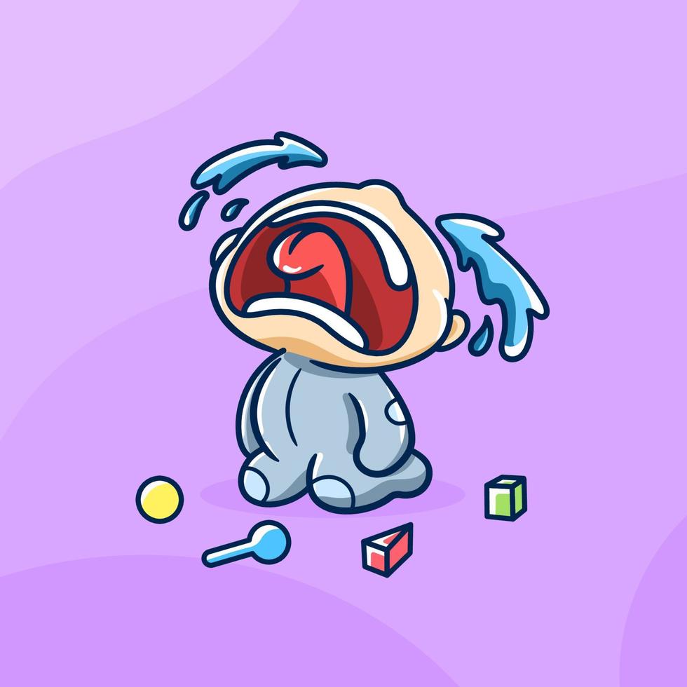 crying baby cartoon vector