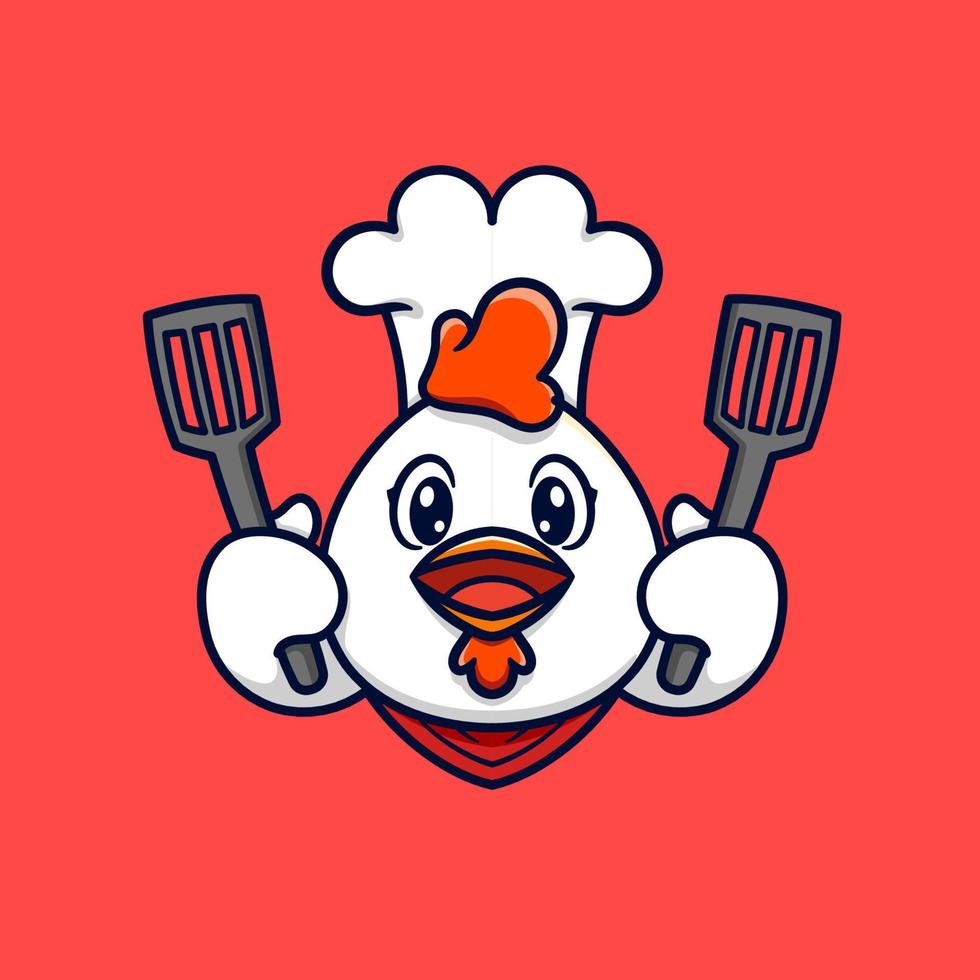 Cute chicken thumps up cartoon vector