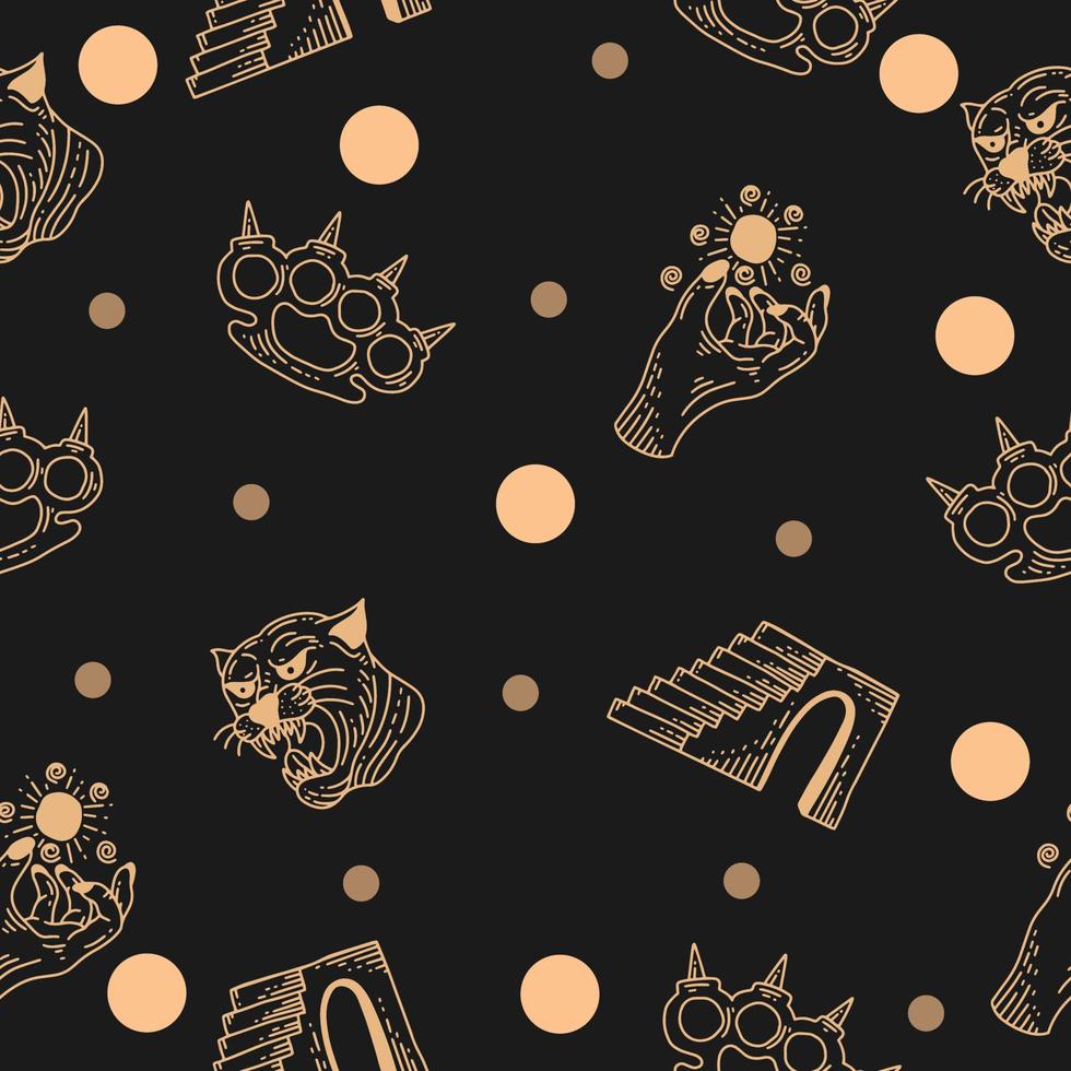 abstract decoration seamless pattern random cream object wallpaper with design dark gray. vector