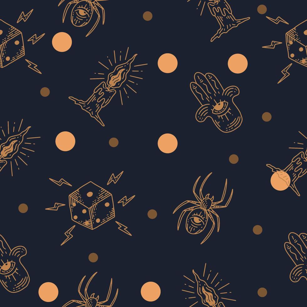 skull dead decoration seamless pattern random lite cream object wallpaper with design very dark  blue. vector