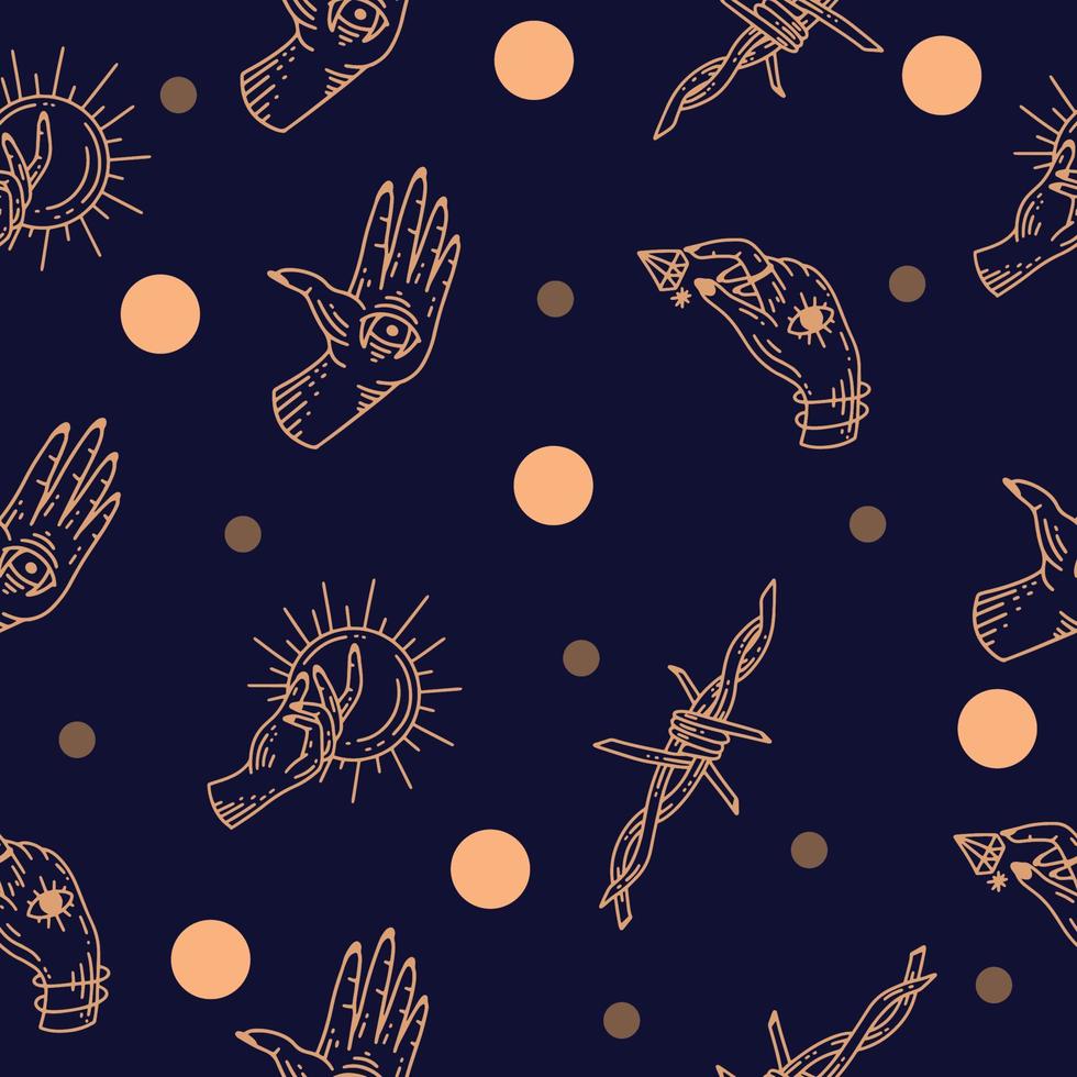 knife and christmas decoration seamless pattern random cream object wallpaper with design dark blue. vector