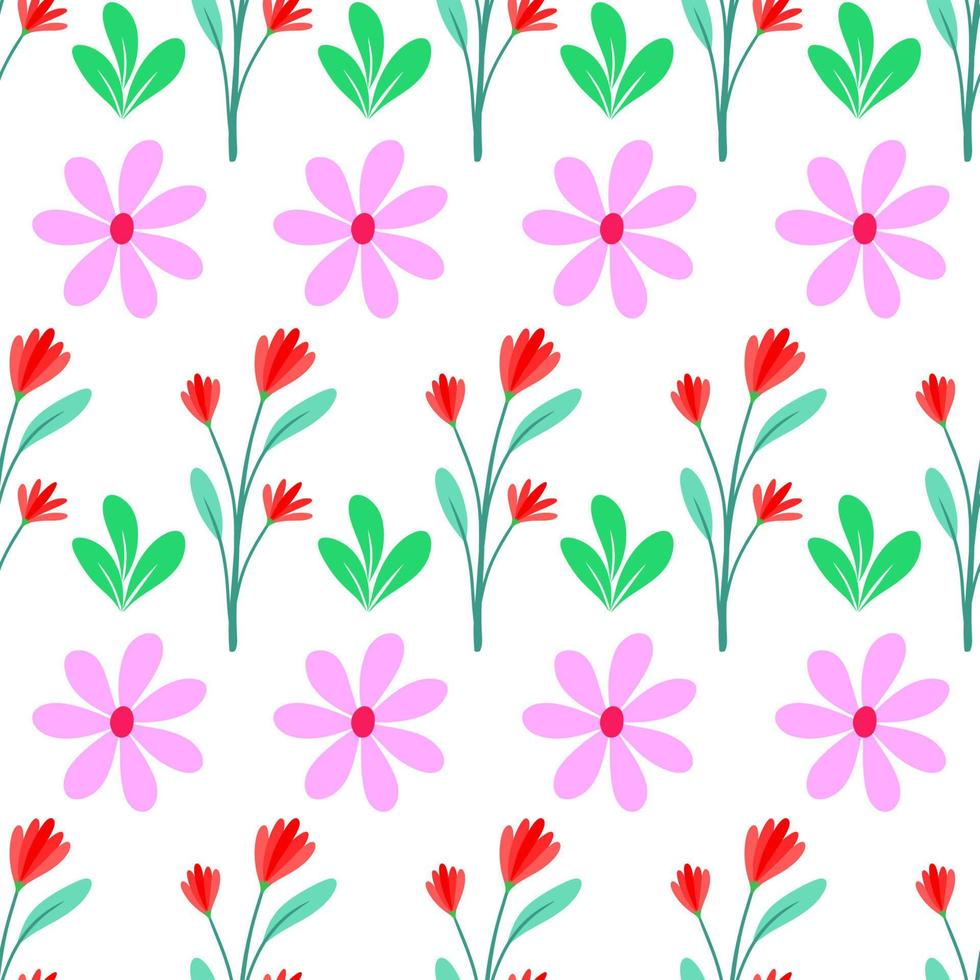 Summer flower decorative seamless pattern vector