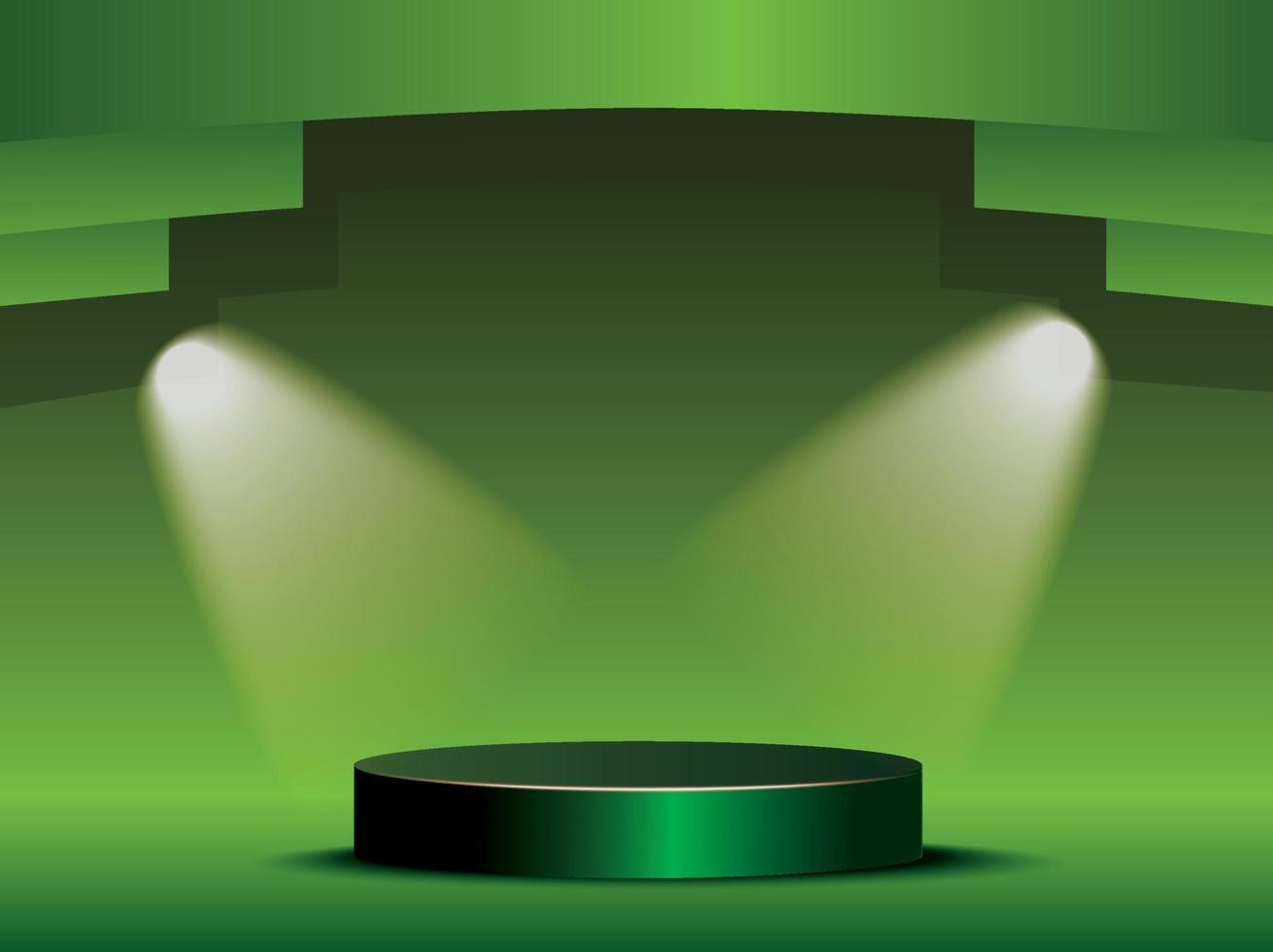 Green stage 3d podium presentation vector