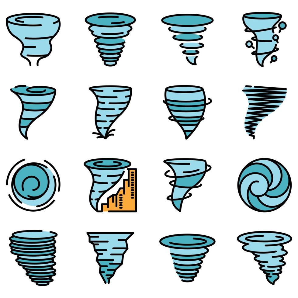 iconos de tornado vector plano