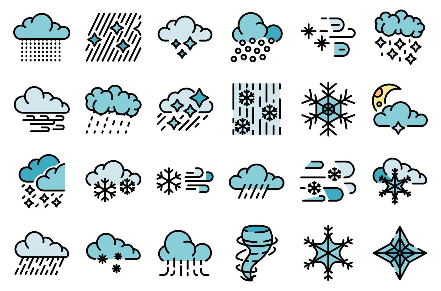 Blizzard icons vector flat