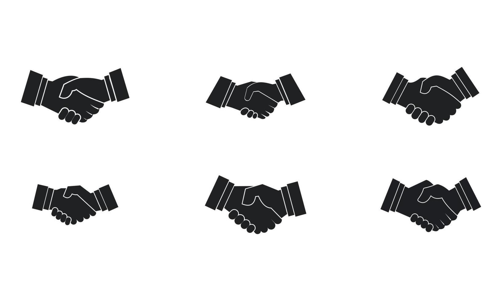 conjunto de iconos de apretón de manos, estilo simple vector