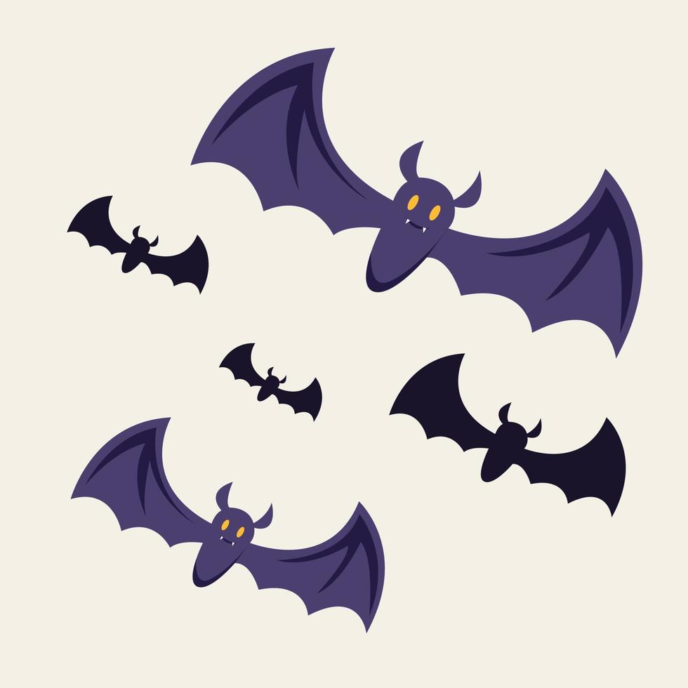 Set Halloween Bat Collection vector