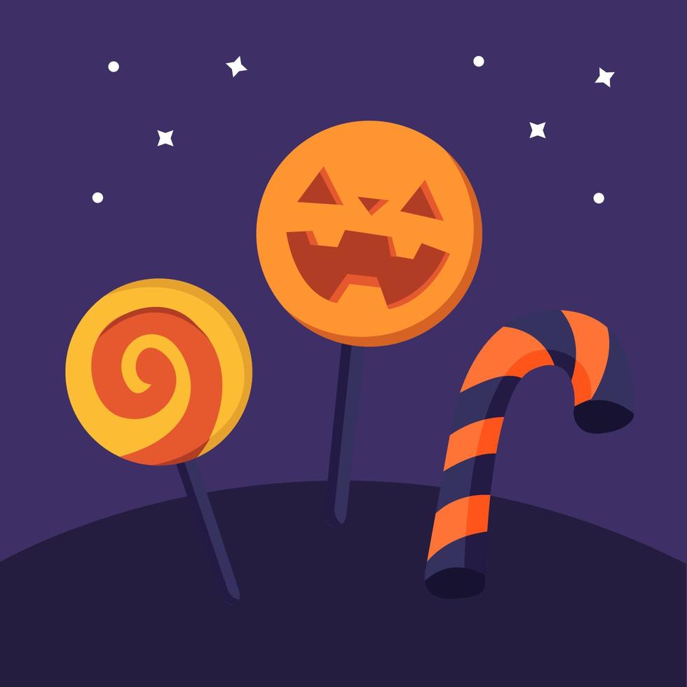 establecer la colección de halloween de caramelos vector