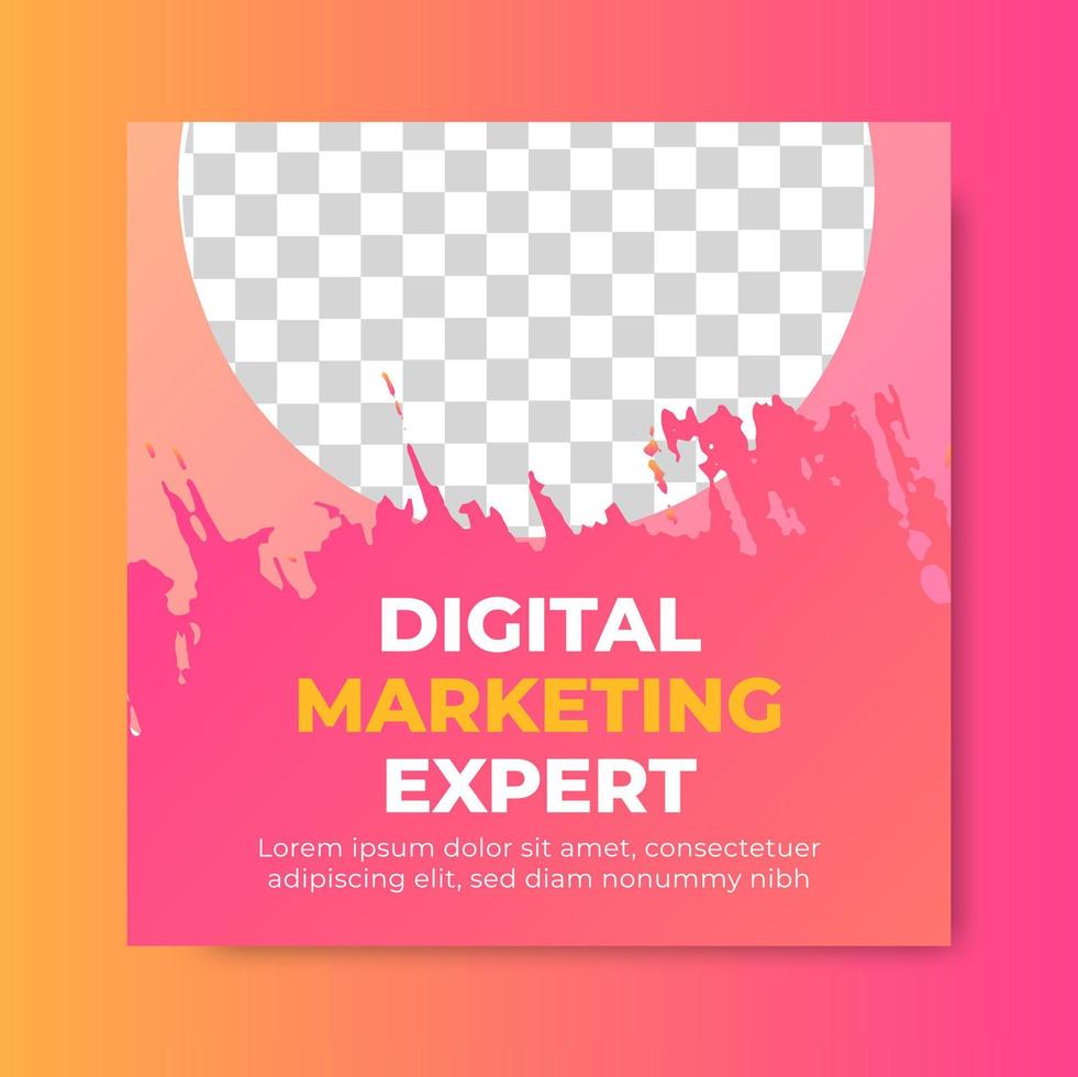 Digital Marketing Expert Social Media Post vector